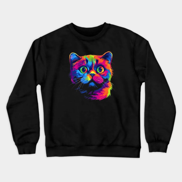 Celestial Scottish Fold Kitty Crewneck Sweatshirt by Quotee